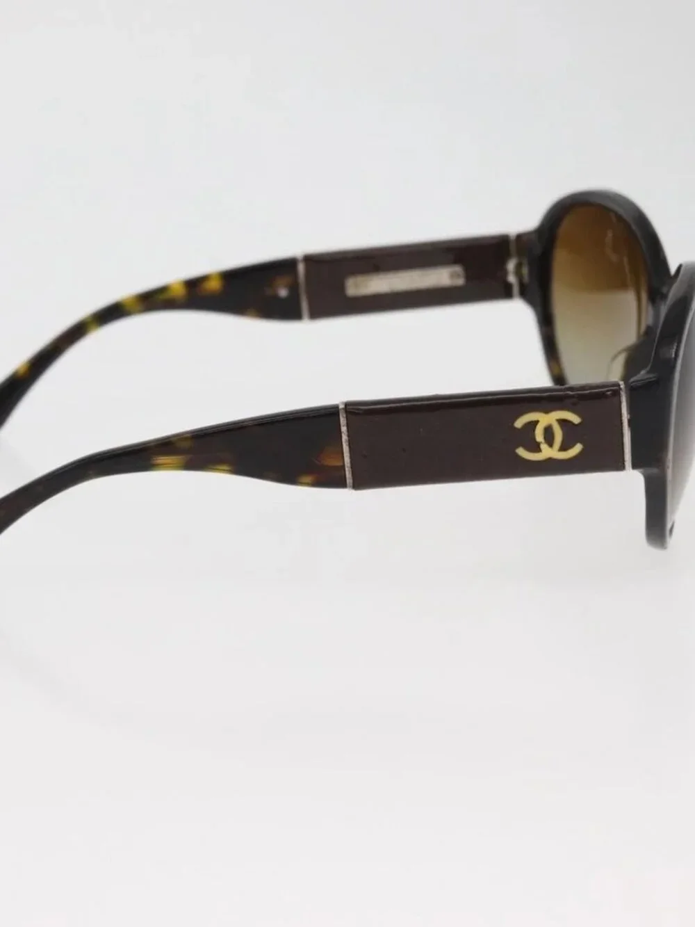 CHANEL Sunglasses plastic Brown CC Auth BA12849
